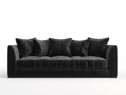 Sofás 3 plazas tela 210x90x85 cm negro elegante salón moderno amplio-Dengoyard