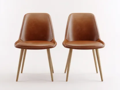 Sillas de comedor cuero sintético madera 55x50x85 cm - marrón - diseño moderno ergonómico pack 2-Dengoyard
