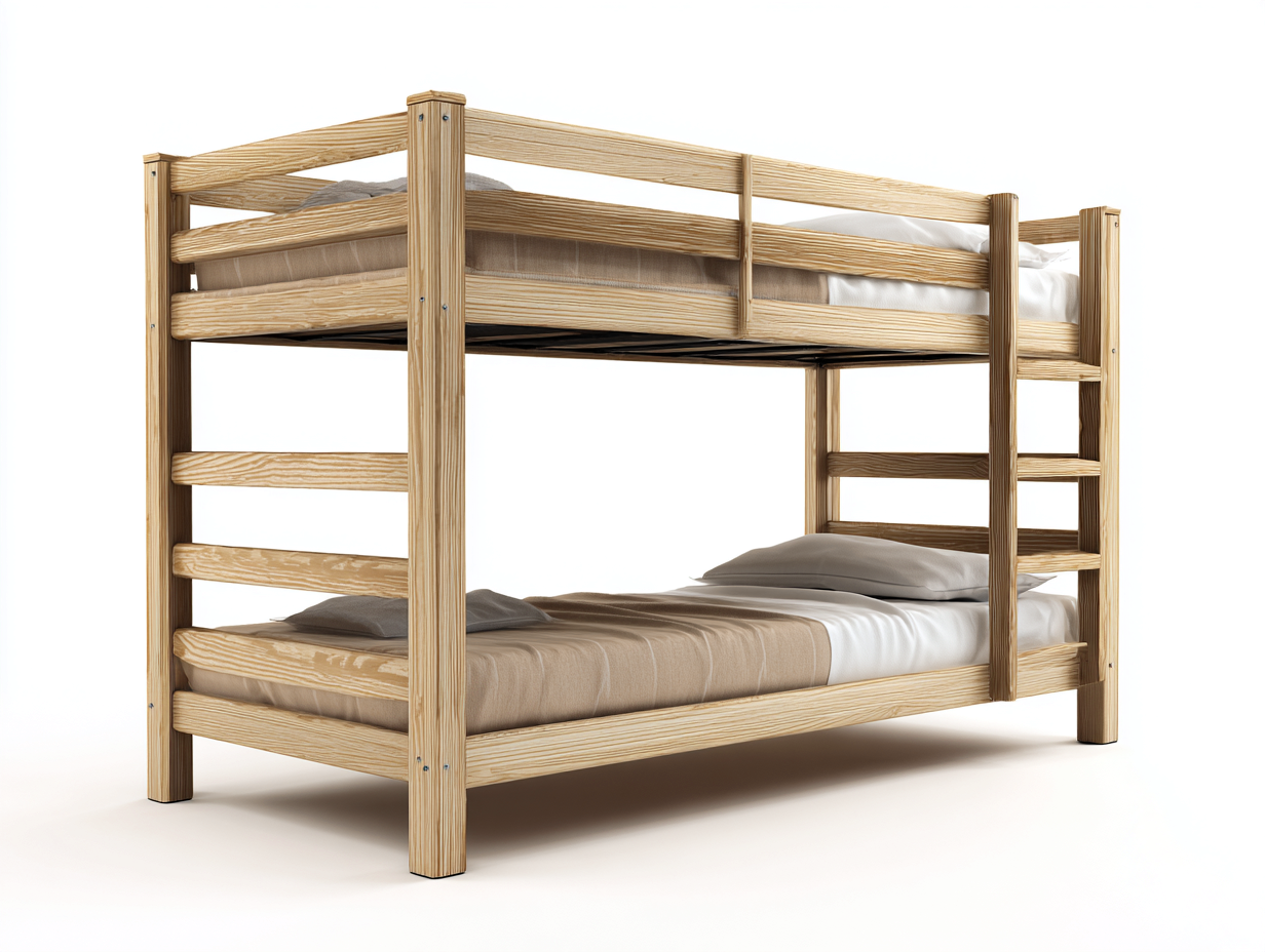 Literas de madera maciza 200x100x160 cm - marrón - diseño sencillo resistente-Dengoyard