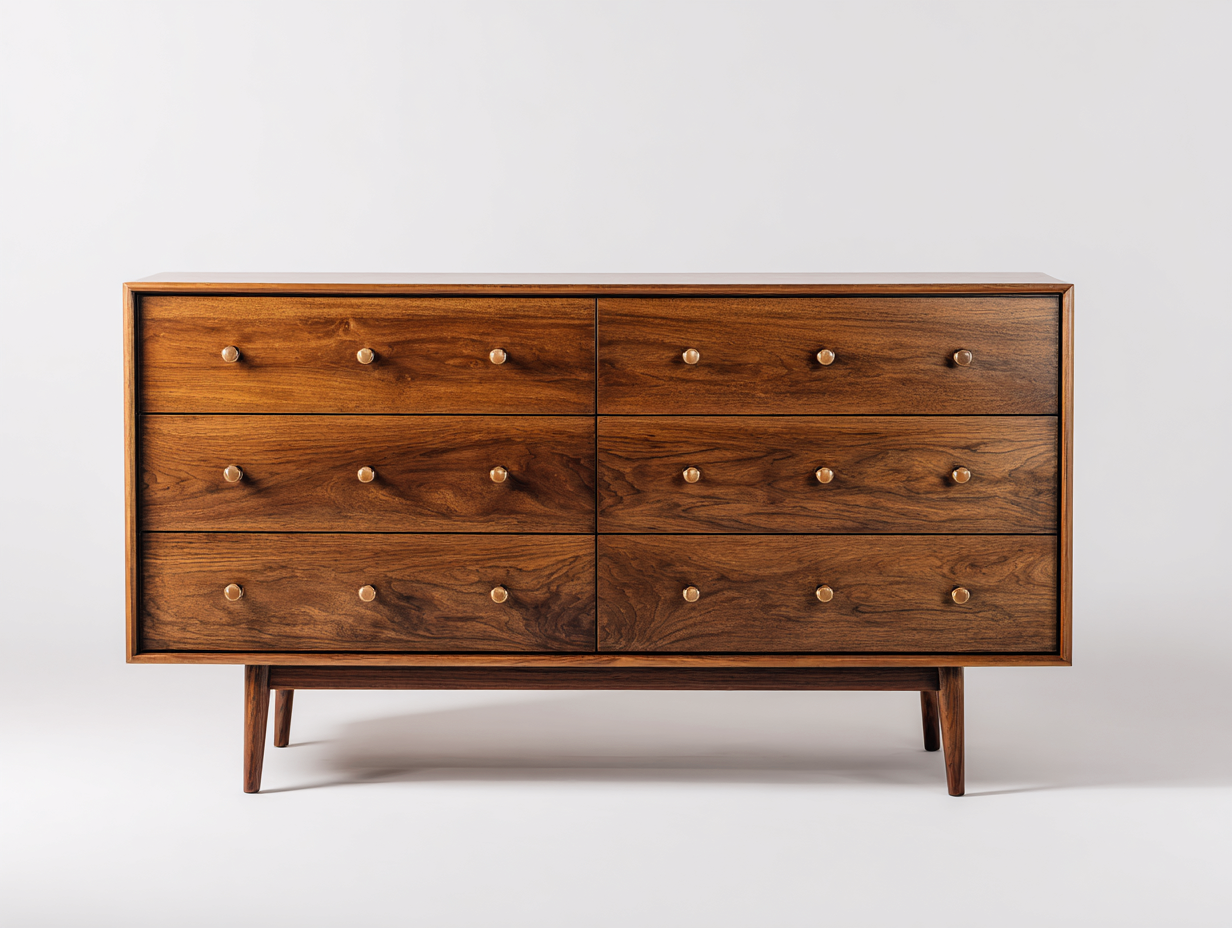 Cómodas madera maciza 150x45x80 cm color marrón para dormitorio diseño moderno-Dengoyard