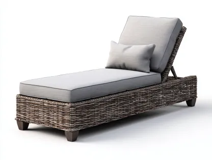 Tumbonas ratán 190x70x85 cm gris-natural - diseño moderno para jardín-Dengoyard