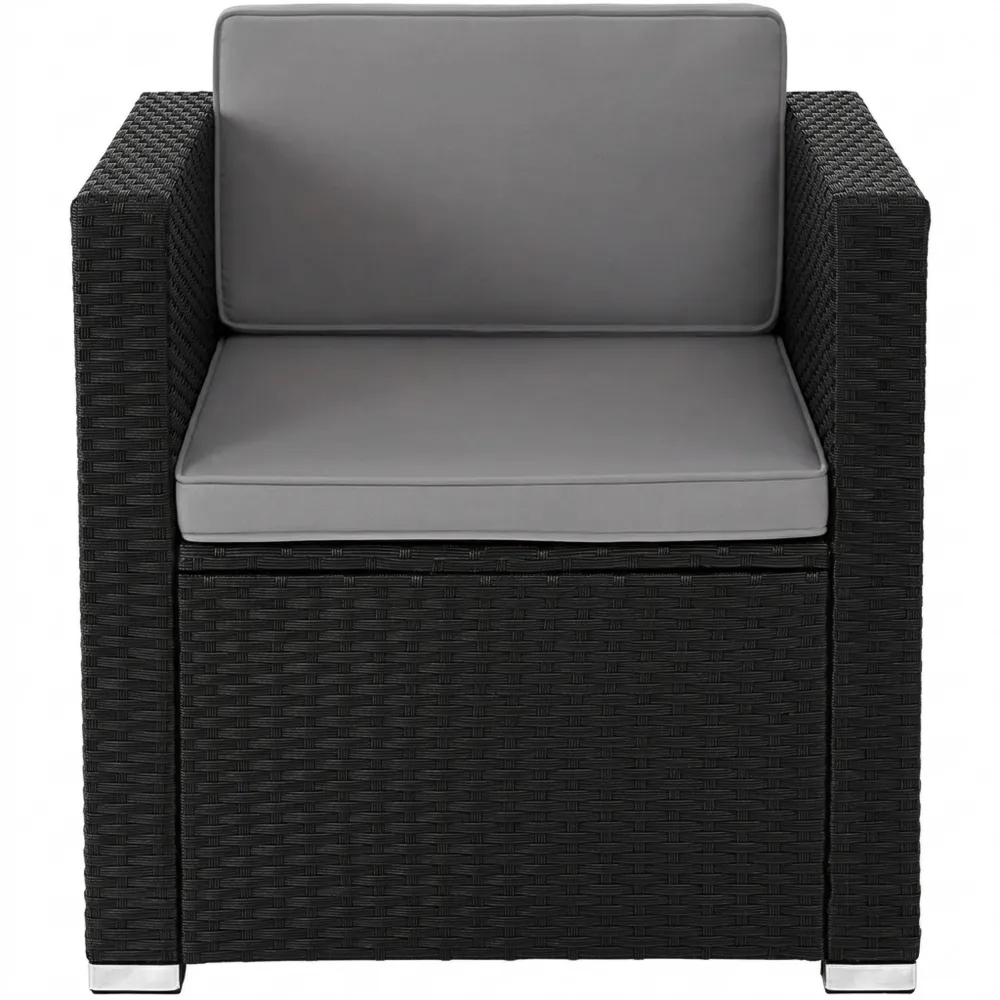 Bequemer Sessel mit Armlehnen, Outdoor-Möbel für Garten und Balkon, wasserabweisende Bezüge, inkl. Sitz- & Rückenpolster