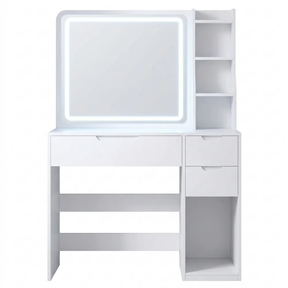 Moderner Schminktisch mit LED-Beleuchtung und Spiegel, dimmbar