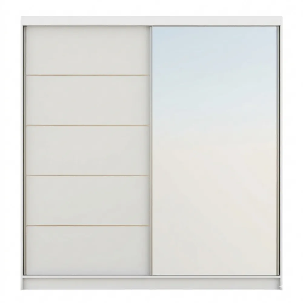 Geräumiger Schwebetürenschrank mit Spiegel und Einlegeböden