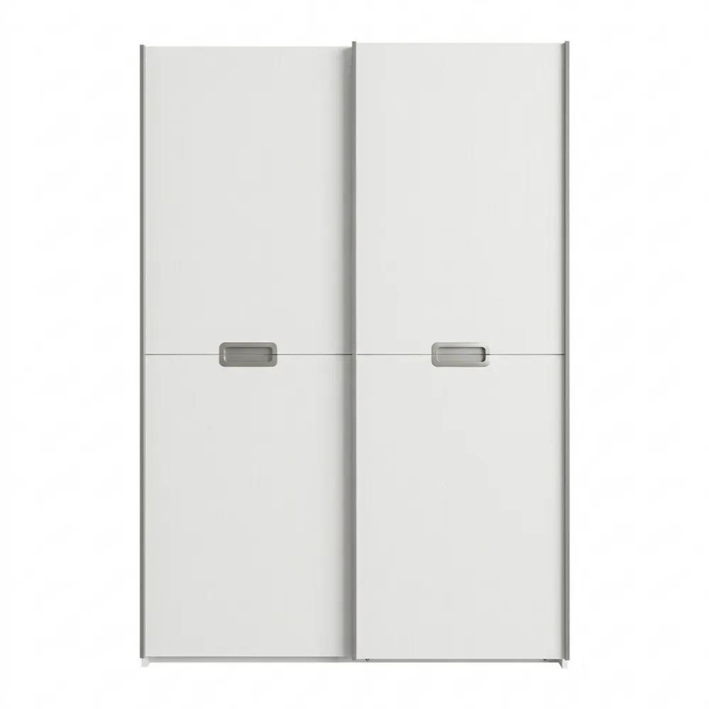 Schmaler Mehrzweckschrank mit Schwebetüren, Weiß, 100 cm Breite