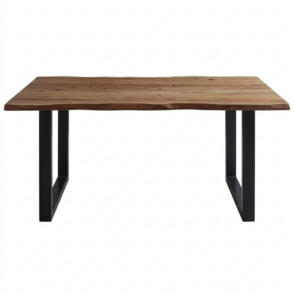 Massiver Esstisch aus Akazienholz mit U-Gestell-Glowiho