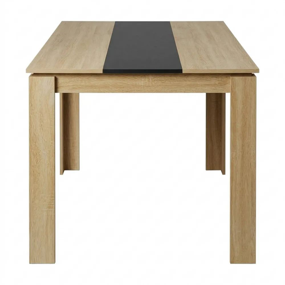 Moderner Esszimmertisch aus Eiche in Schwarz, 160x80x75cm-Glowiho
