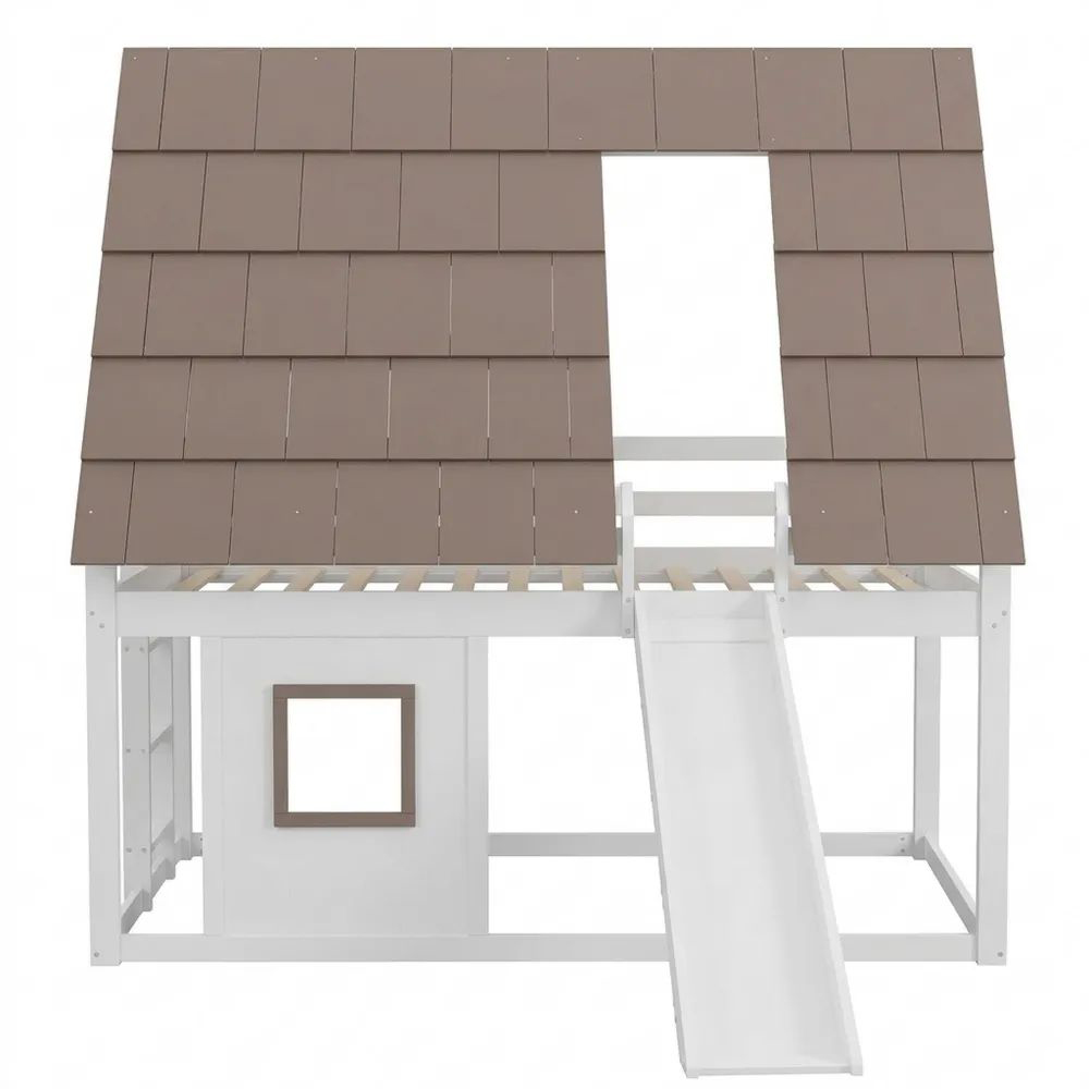 Kreatives Hochbett 140x200 cm mit Rutsche und Dach-Glowiho