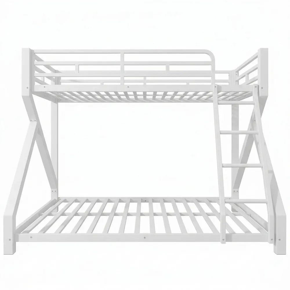 Kompaktes Hochbett für Kinder mit LED-Beleuchtung, Sicherheitsgeländer und Leiter, platzsparend-Glowiho