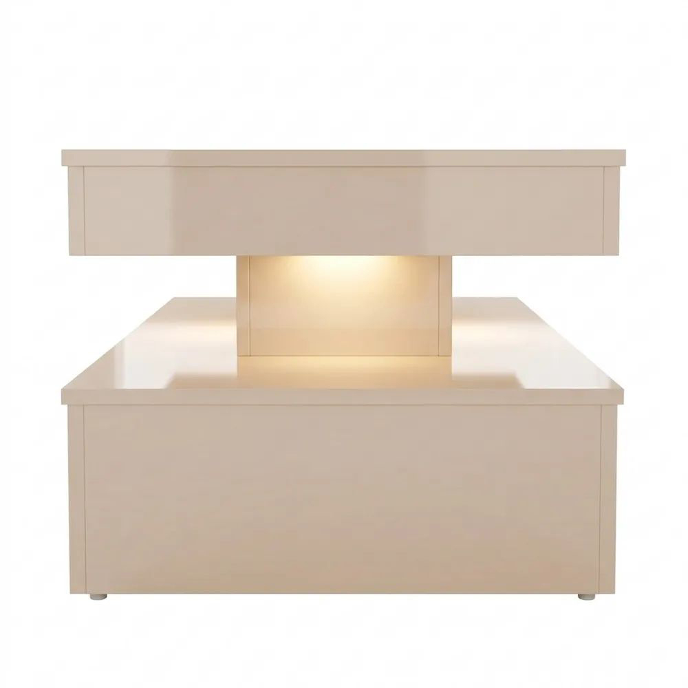 Moderner Couchtisch mit LED-Beleuchtung, multifunktional, ideal für Wohnzimmer-Glowiho