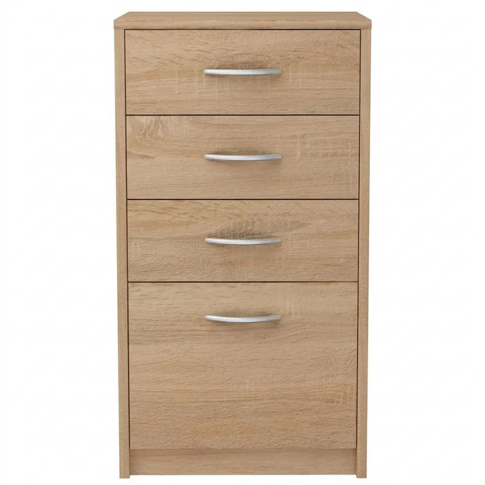 Holzkommode mit 4 geräumigen Schubladen, für Wohnzimmer, Schlafzimmer und Flur-Glowiho