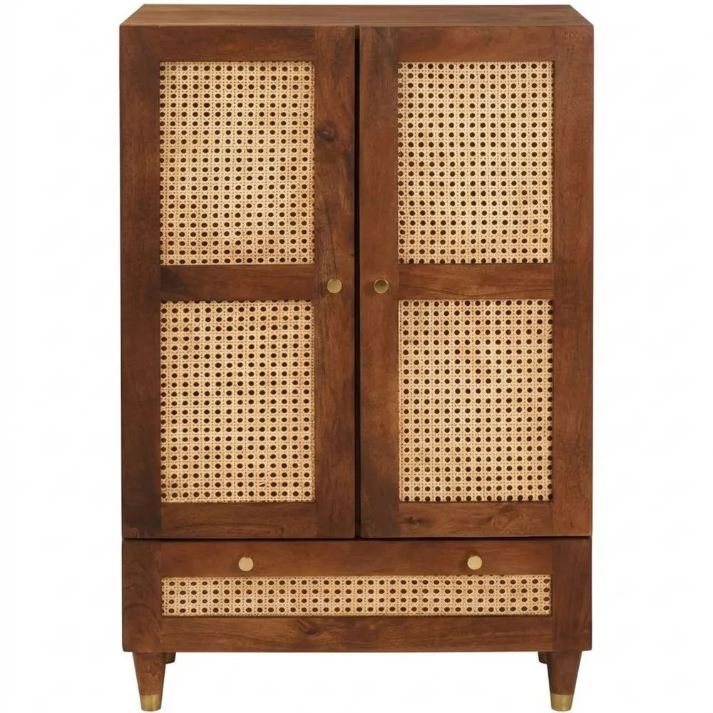 Vielseitiges Aufbewahrungsregal in Braun 60 x 33,5 x 100 cm, Modernes Sideboard für Wohnzimmer-Glowiho