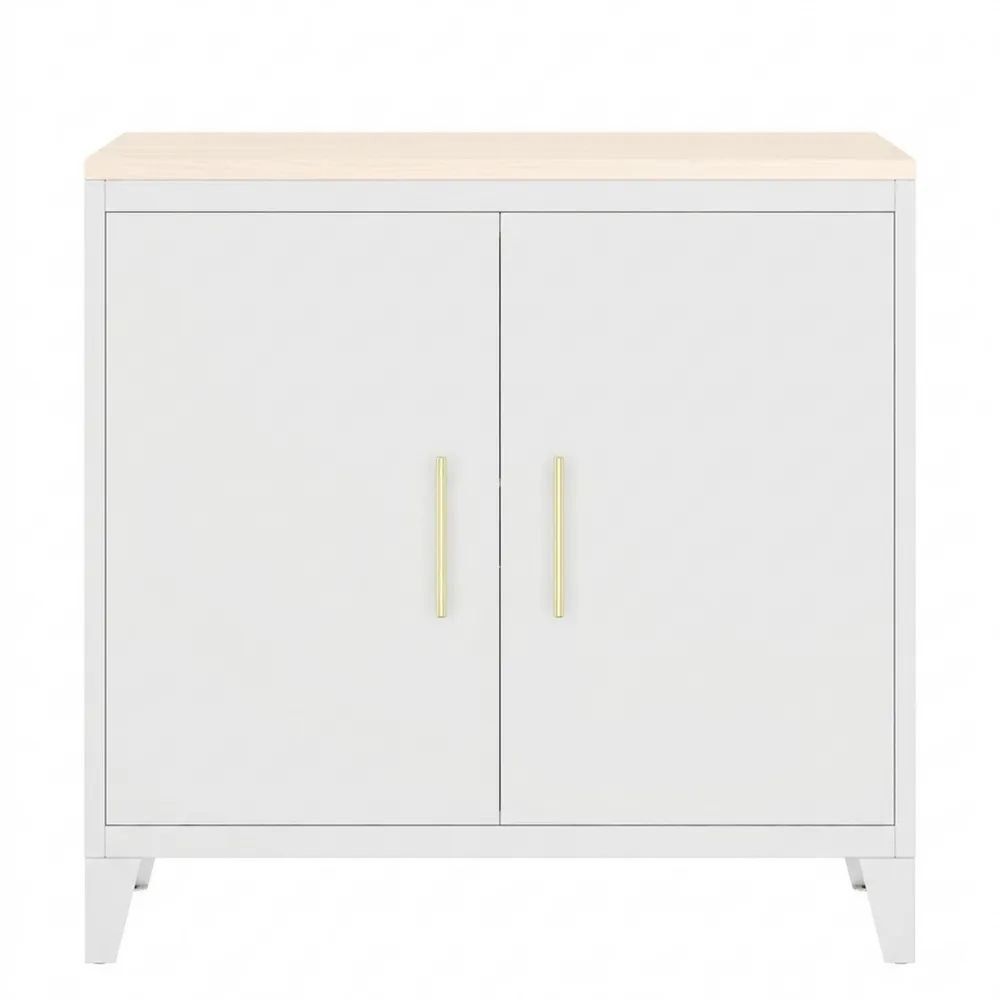 Moderner Metallschrank für Küche und Balkon, 40x80x76 cm, Weiß-Glowiho