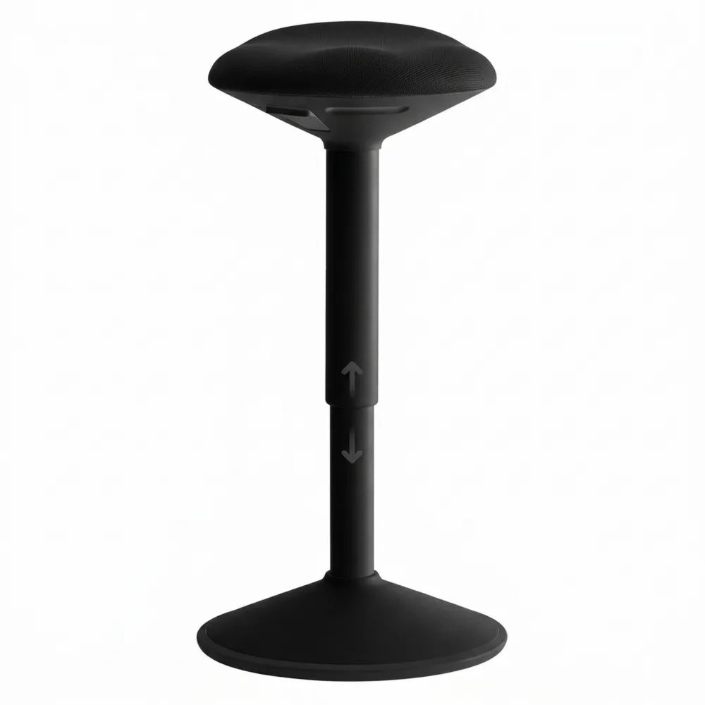 Ergonomischer Stehhocker mit Schwingeffekt, höhenverstellbar 55-80 cm, rutschfest - Mattschwarz-Calmtran