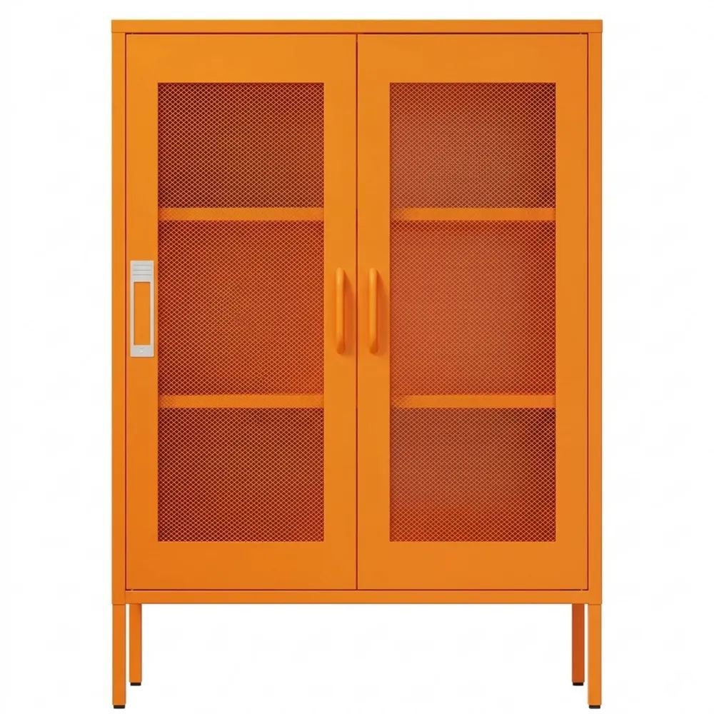 Vielseitiger Metallschrank mit Mesh-Türen und verstellbaren Böden-Calmtran