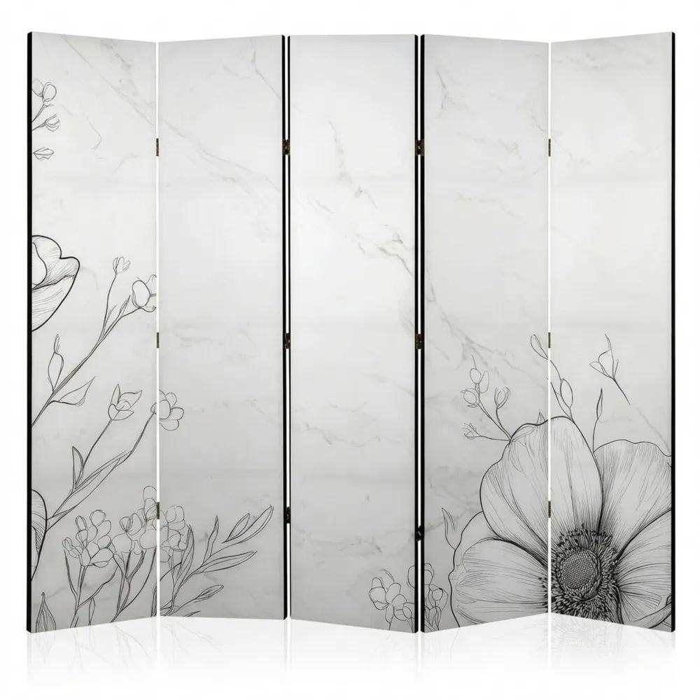 Dekorativer Holz-Raumteiler, 5-teilig, 225x172 cm-Calmtran