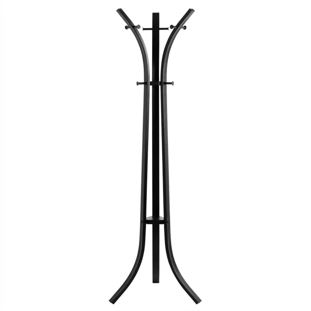Moderner Metall-Garderobenständer schwarz, Höhe 177 cm-Homexalt