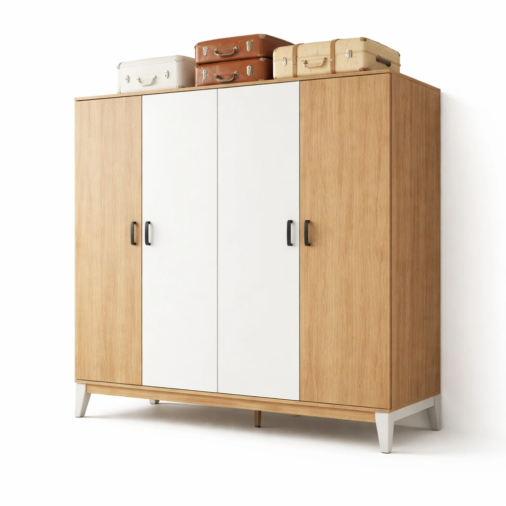 Kleiderschrank Mehrtueren Holz Weiss Gross