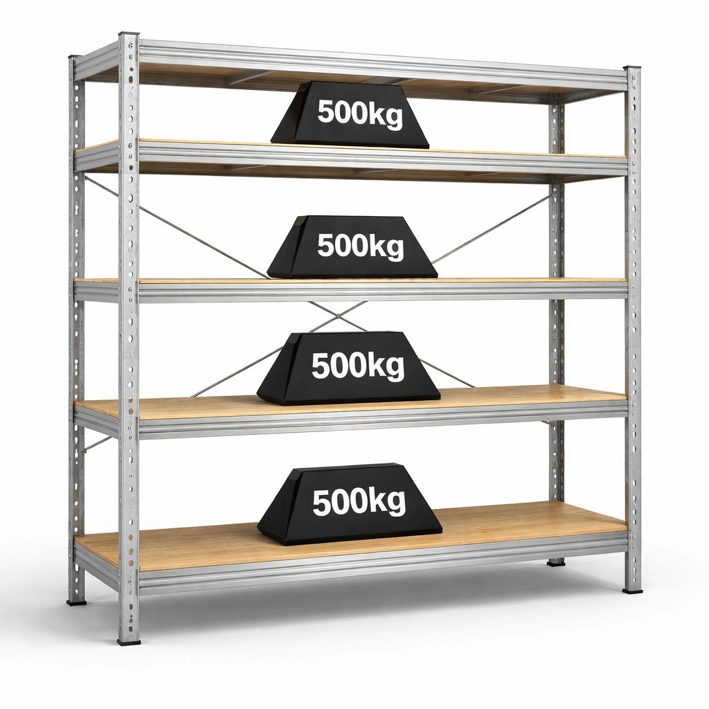Schwerlastregal Metall Silber 5 Ebenen
