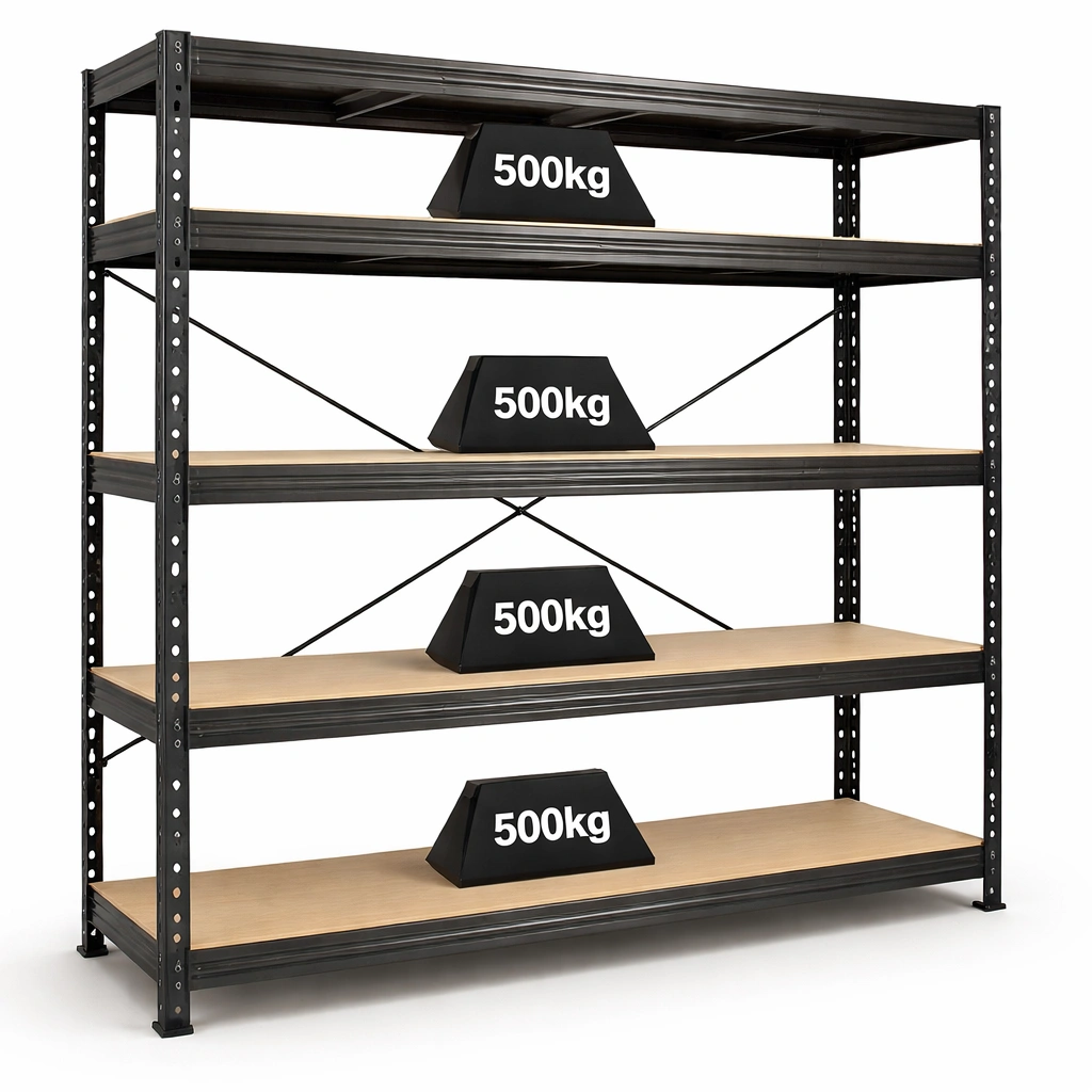 Schwerlastregal Metall Schwarz 5 Ebenen