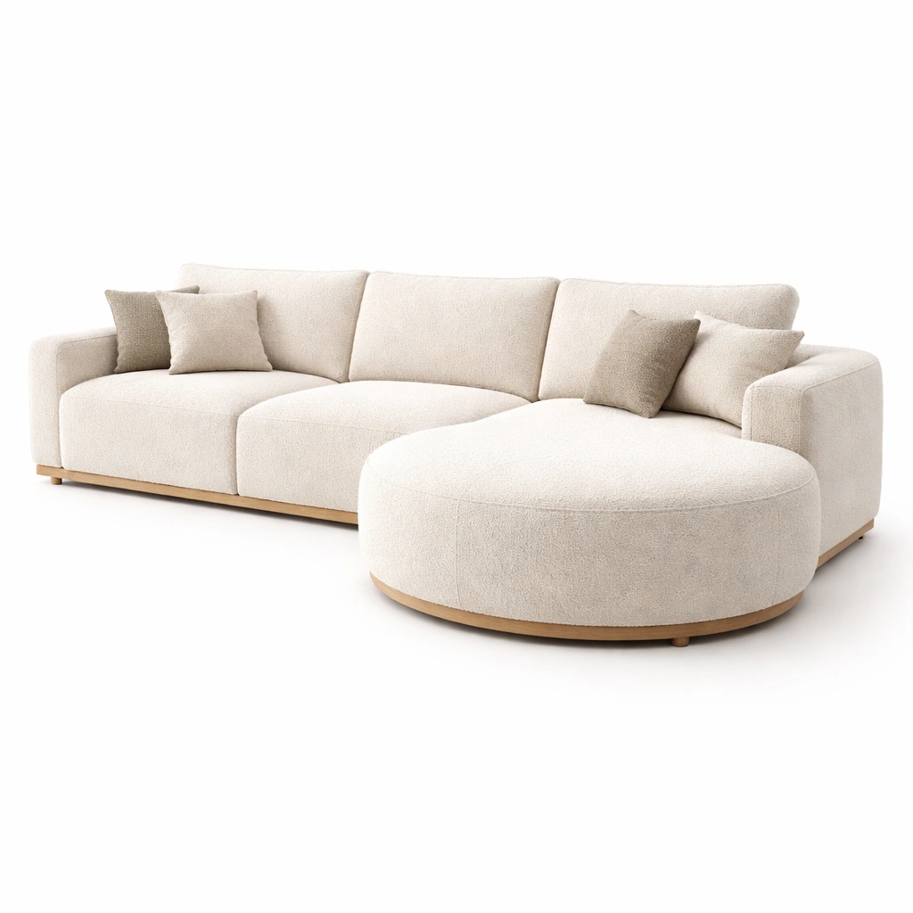 Ecksofa Stoff Beige Gross Komfort