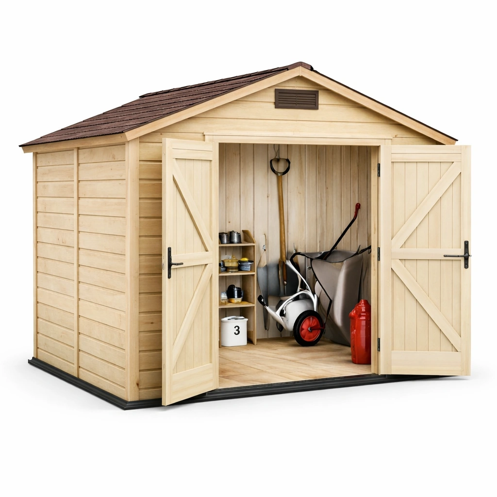 Gartenhaus Holz Natur Hell Doppeltuer-cozirao