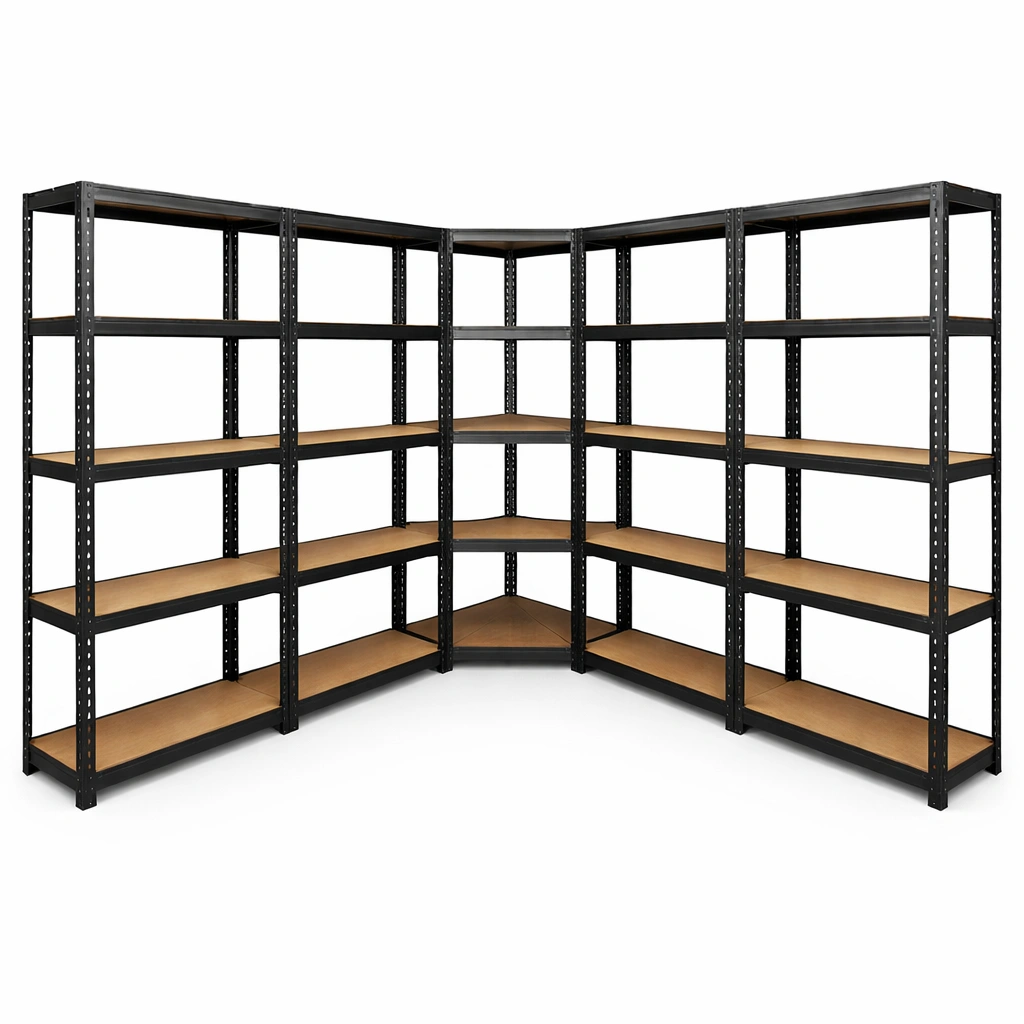 Eckregal Schwarz Metall Grosses Set-cozirao