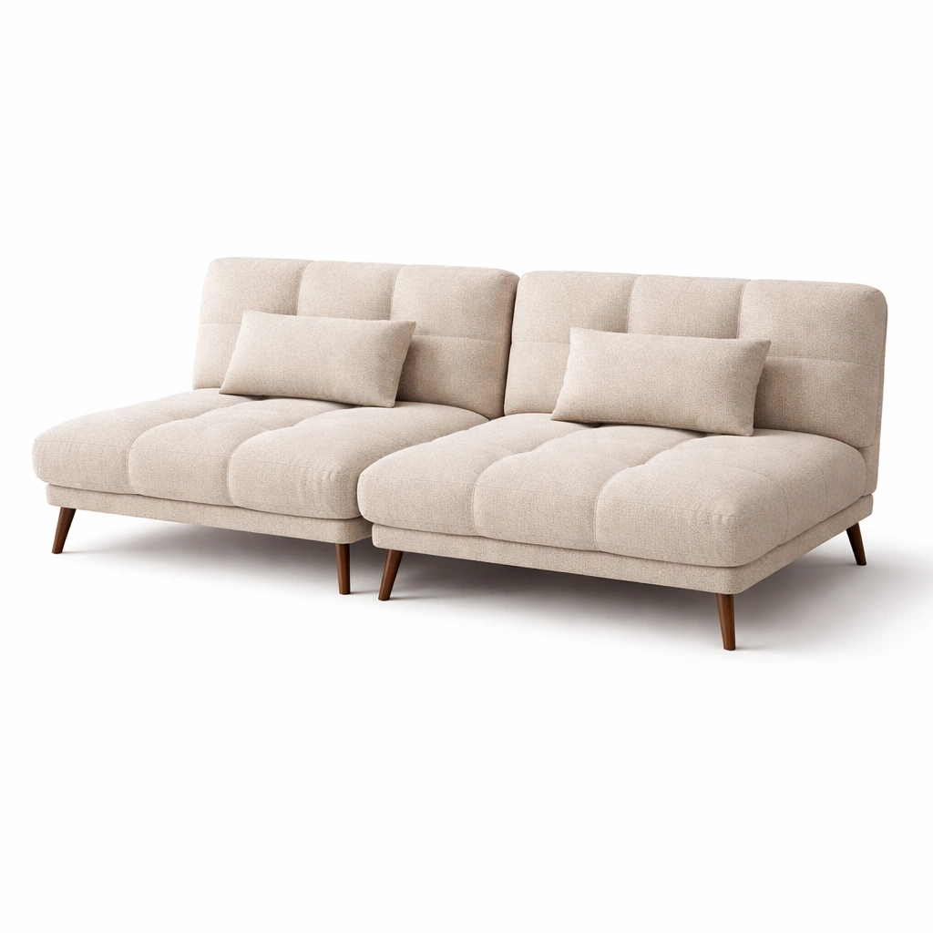 Sofa Beige Stoff Minimalistisch 3 Sitzer-cozirao
