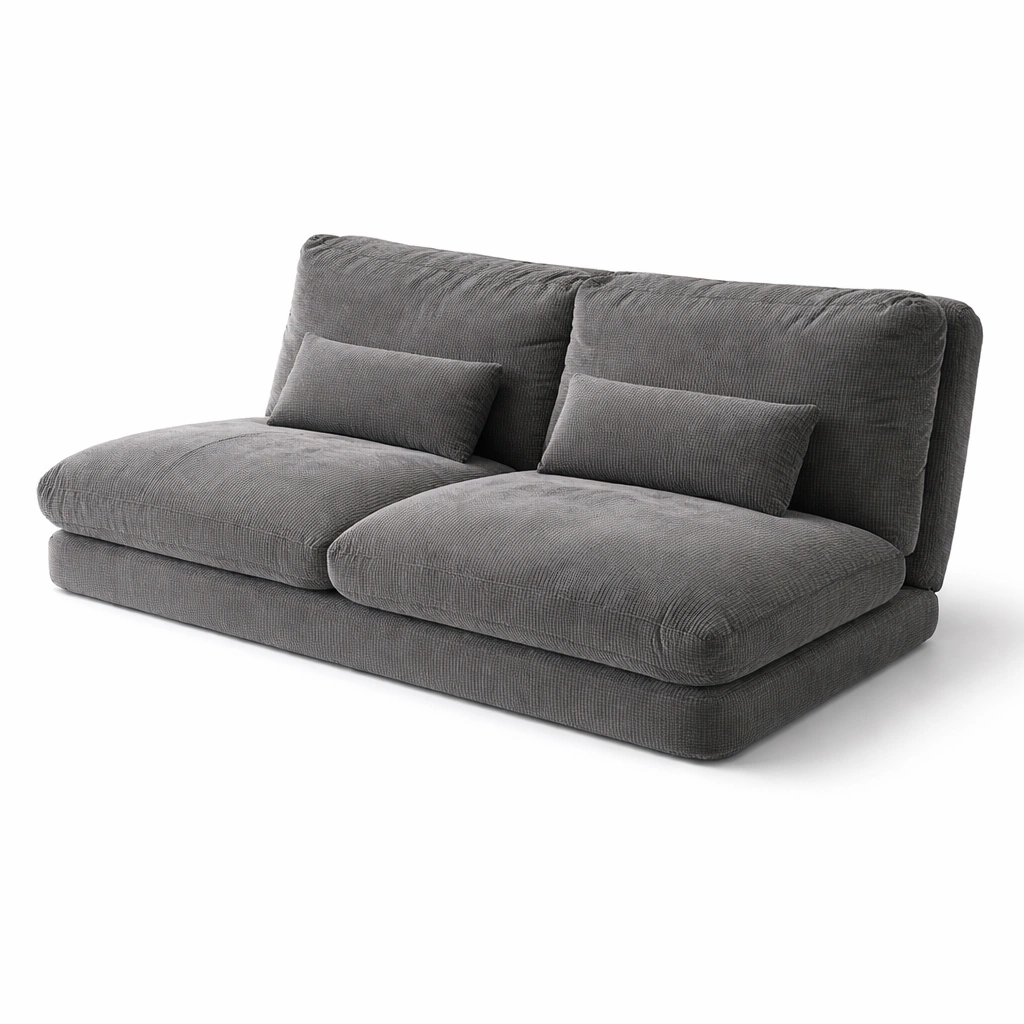 Sofa Dunkelgrau Stoff Bodennahe Form-cozirao