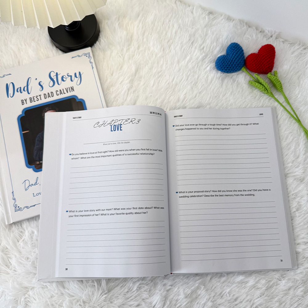 Custom Dad Story Book Hardcover, Personalized Name Photo & Content, Fill-in Memory Keepsake Gift for Father’s Day