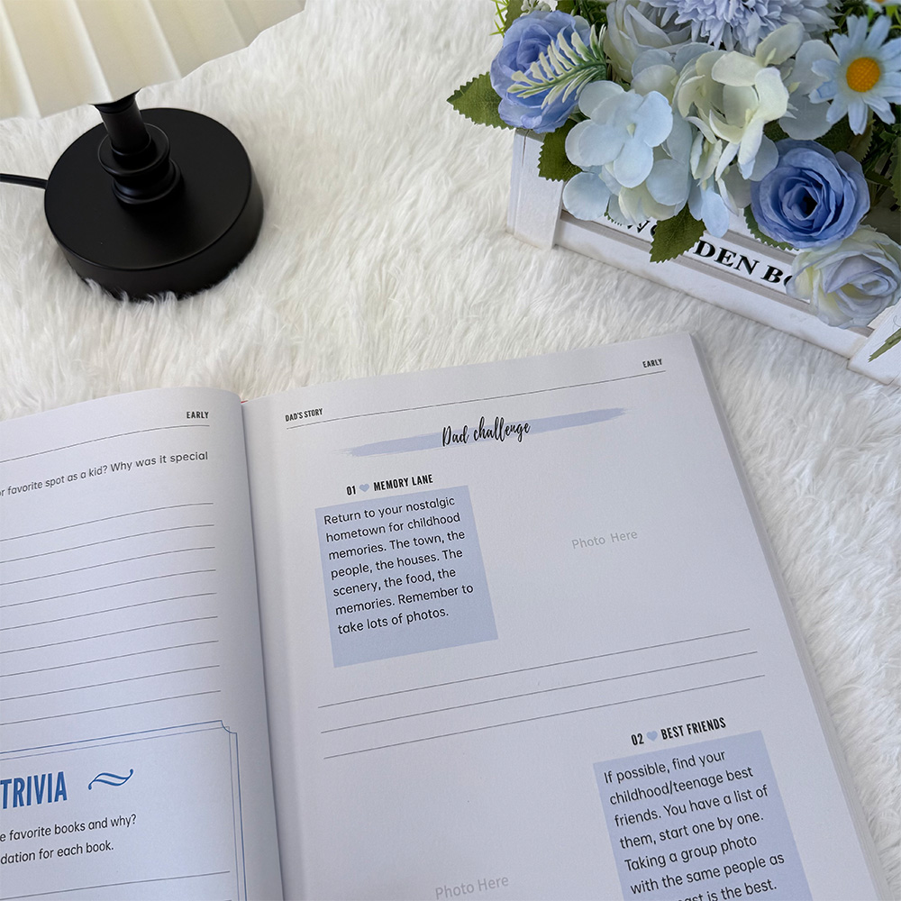 Custom Dad Story Book Hardcover, Personalized Name Photo & Content, Fill-in Memory Keepsake Gift for Father’s Day