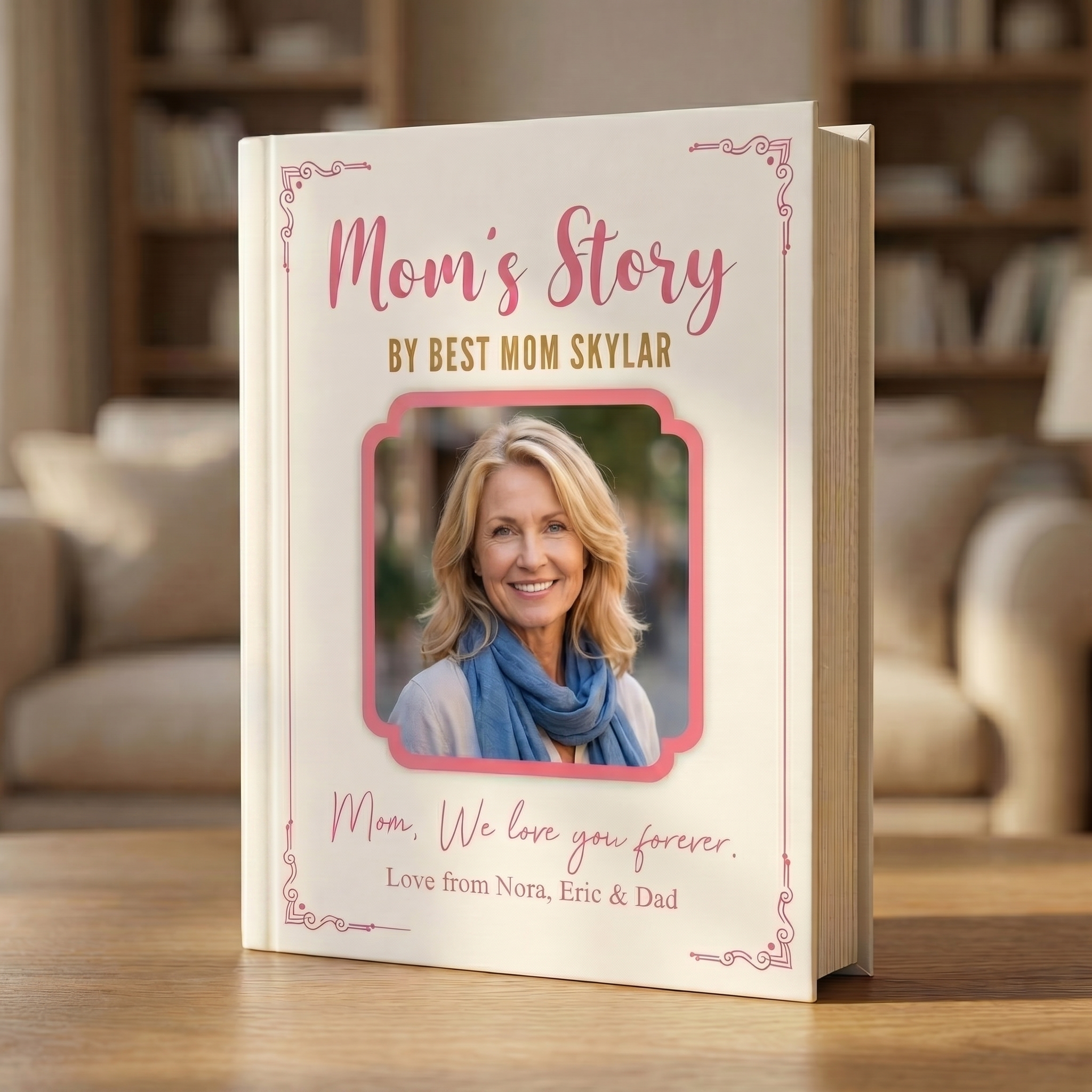 Personalized Mom Story Journal with Name & Photo, Fill-in Memory Book, Personalized Keepsake Gift for Mother’s Day/Birthday/Christmas