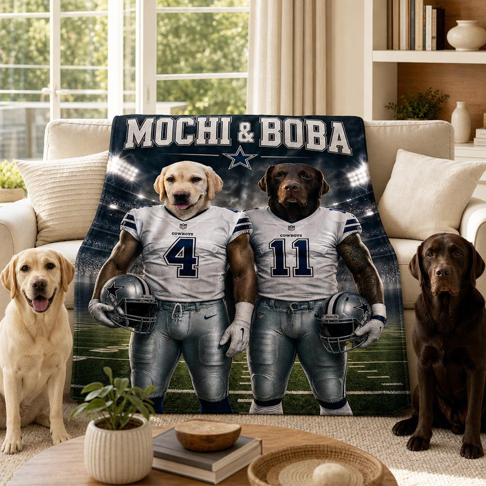 Personalized Pet American Football Blanket