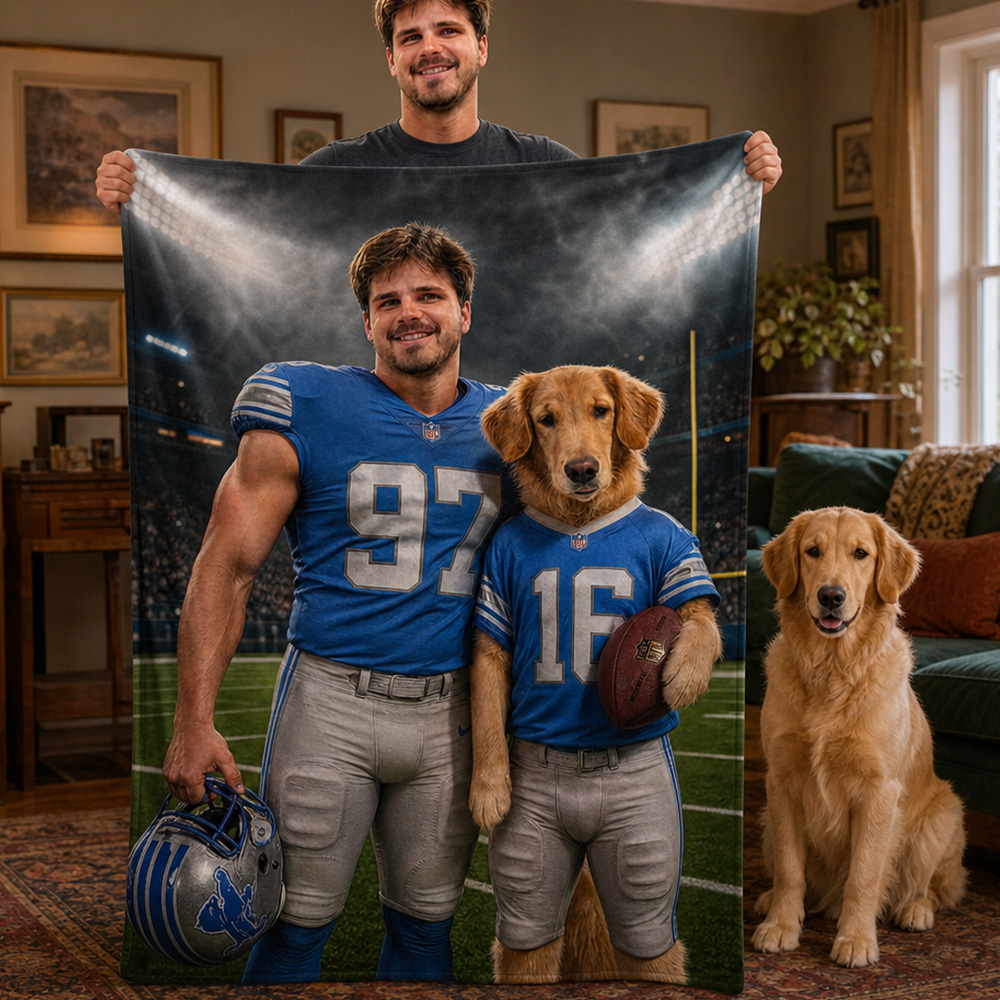 Personalized Pet American Football Blanket