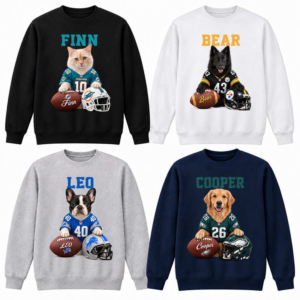 Custom Pet American Football Hoodie/Sweatshirt🏈