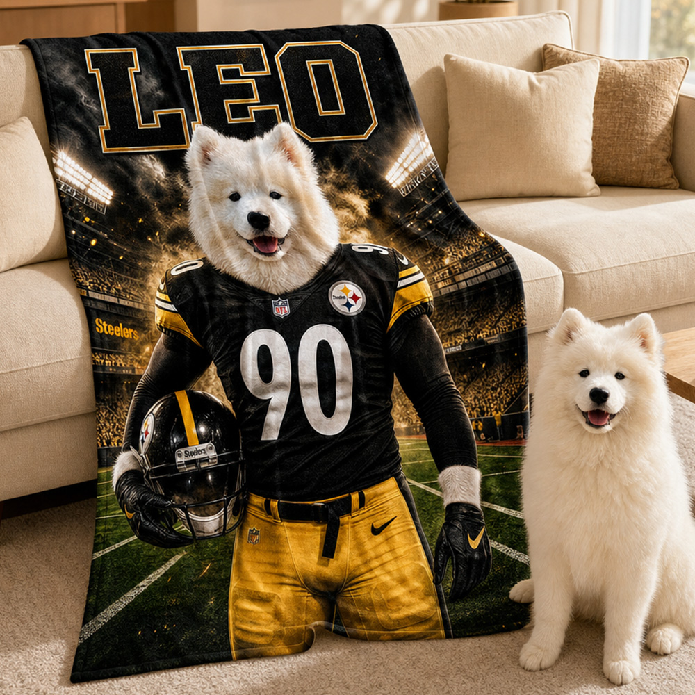 Personalized Pet American Football Blanket