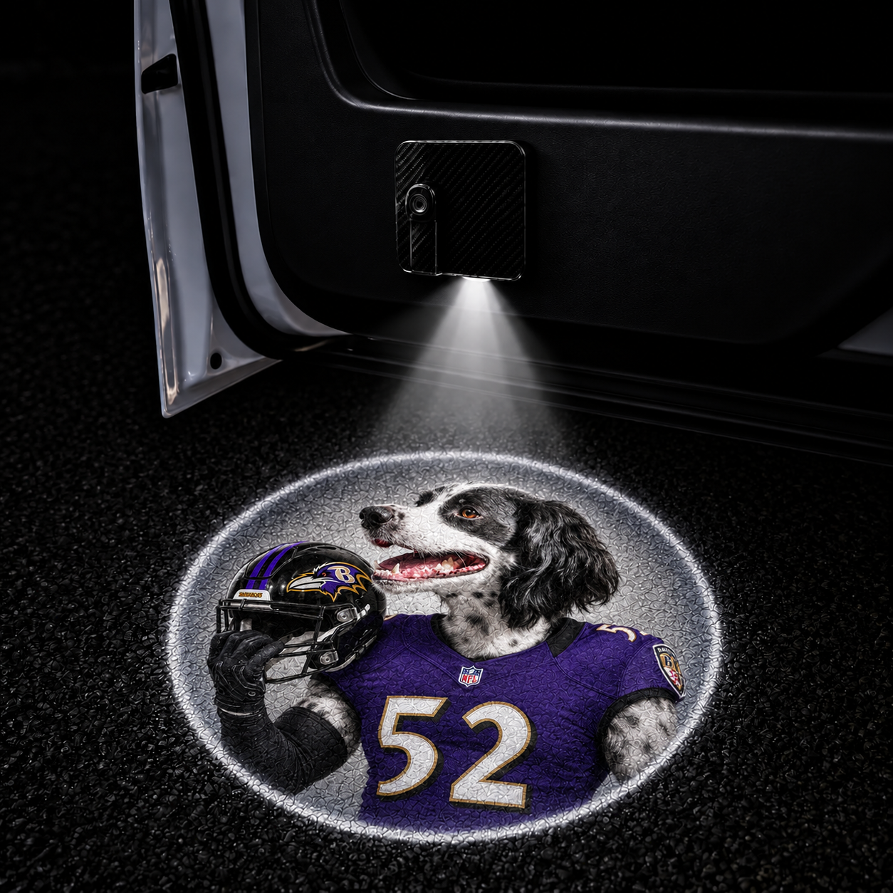 Custom Pet Portrait America Football Team Car Door Projector Lights