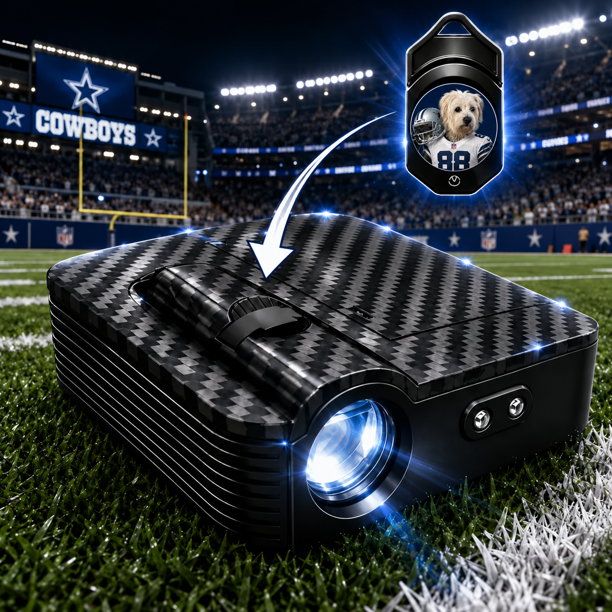 Custom Pet Portrait America Football Team Car Door Projector Lights