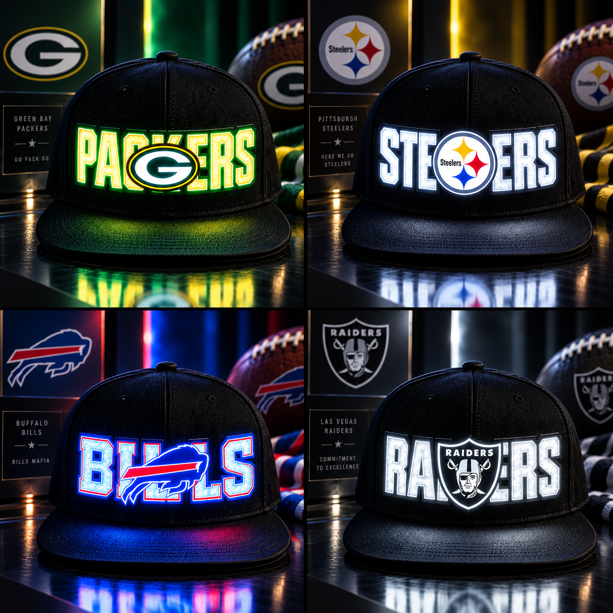 American Football 32 Team Fan LED Light-Up Snapback Cap 2026