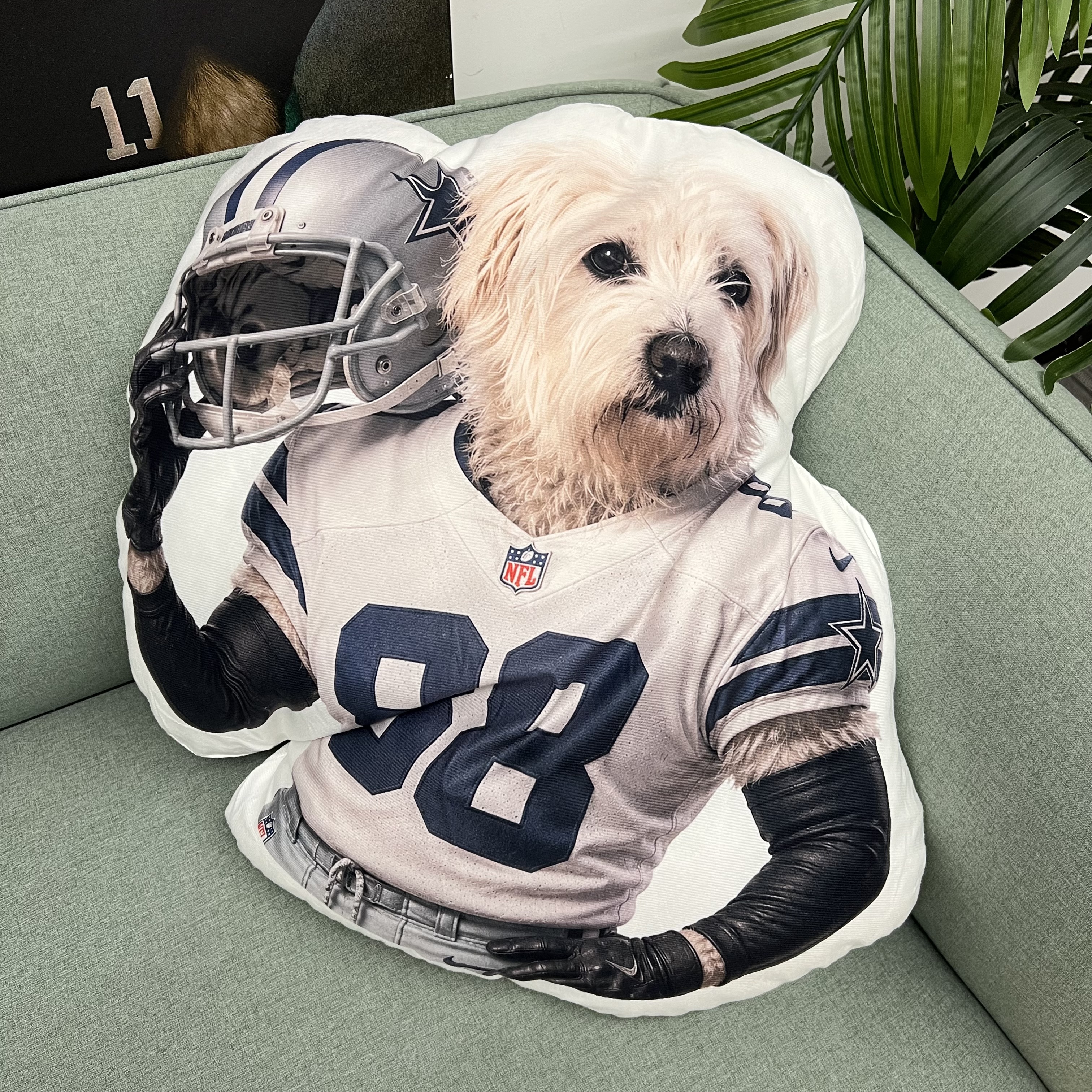 Custom Pet Football Player Shaped Pillow – Turn Your Pet into an MVP Mascot