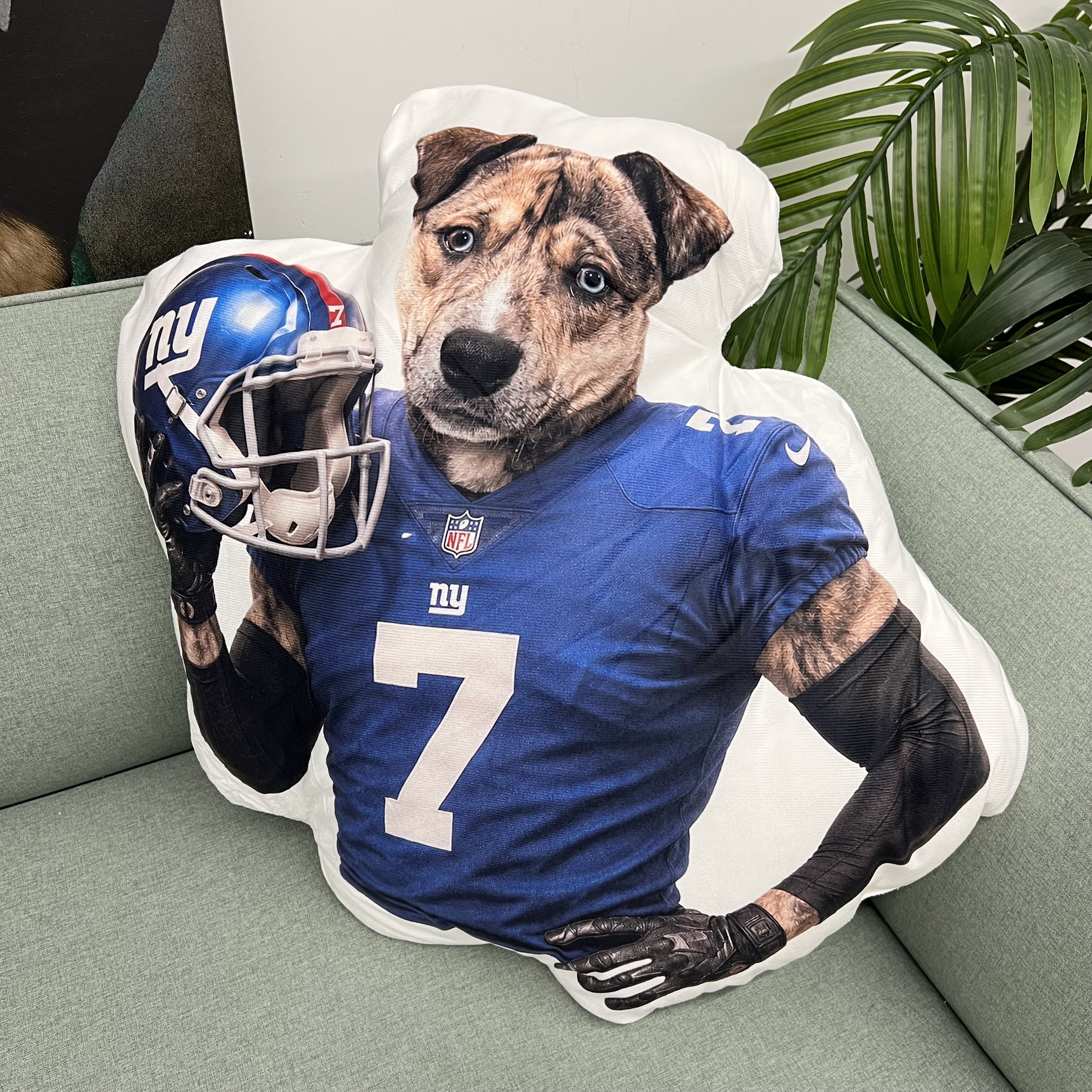 Custom Pet Football Player Shaped Pillow – Turn Your Pet into an MVP Mascot