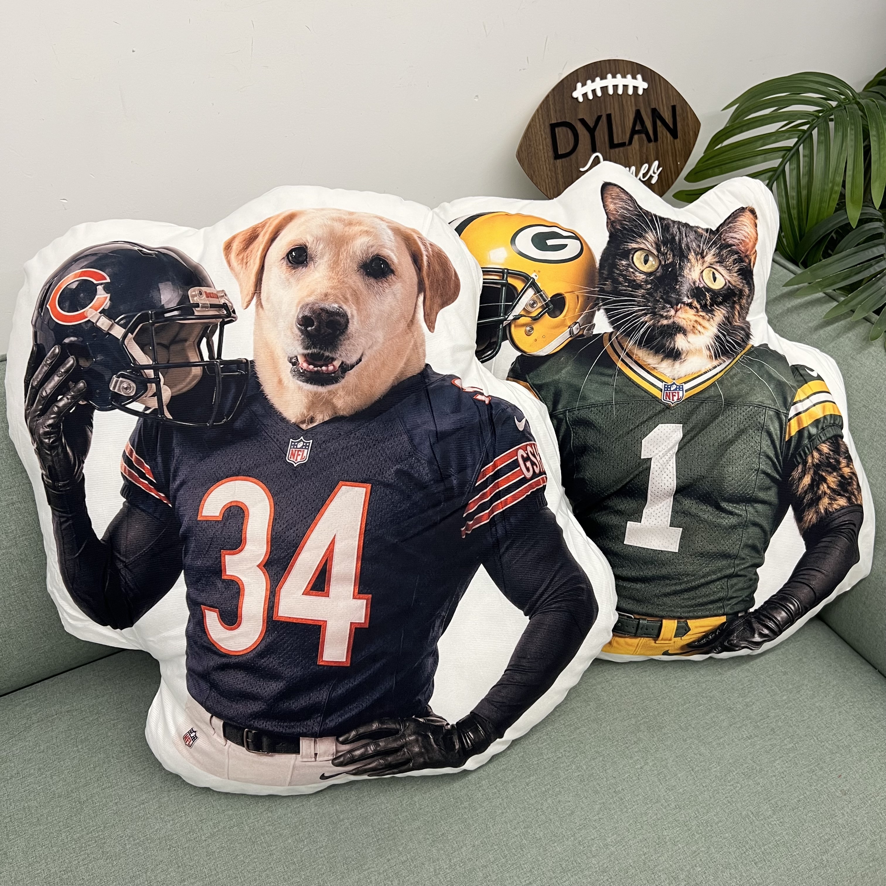 Custom Pet Football Player Shaped Pillow – Turn Your Pet into an MVP Mascot