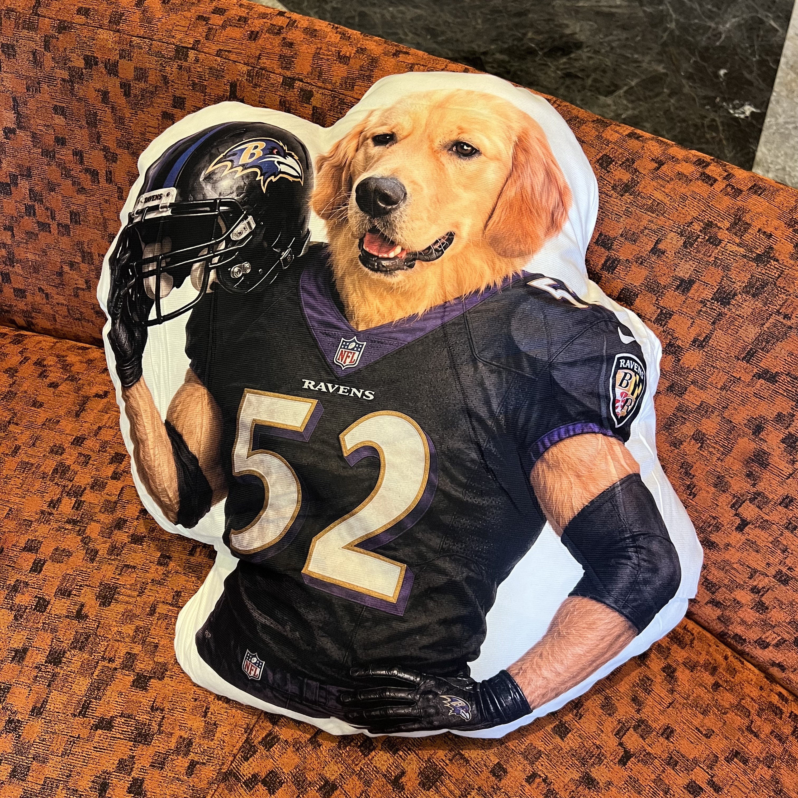 Custom Pet Football Player Shaped Pillow – Turn Your Pet into an MVP Mascot