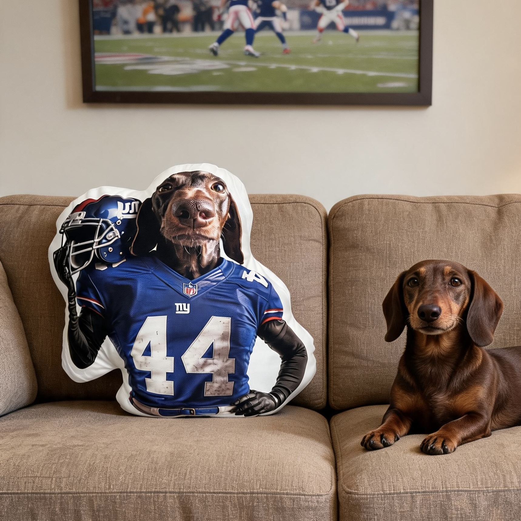 Custom Pet Football Player Shaped Pillow – Turn Your Pet into an MVP Mascot