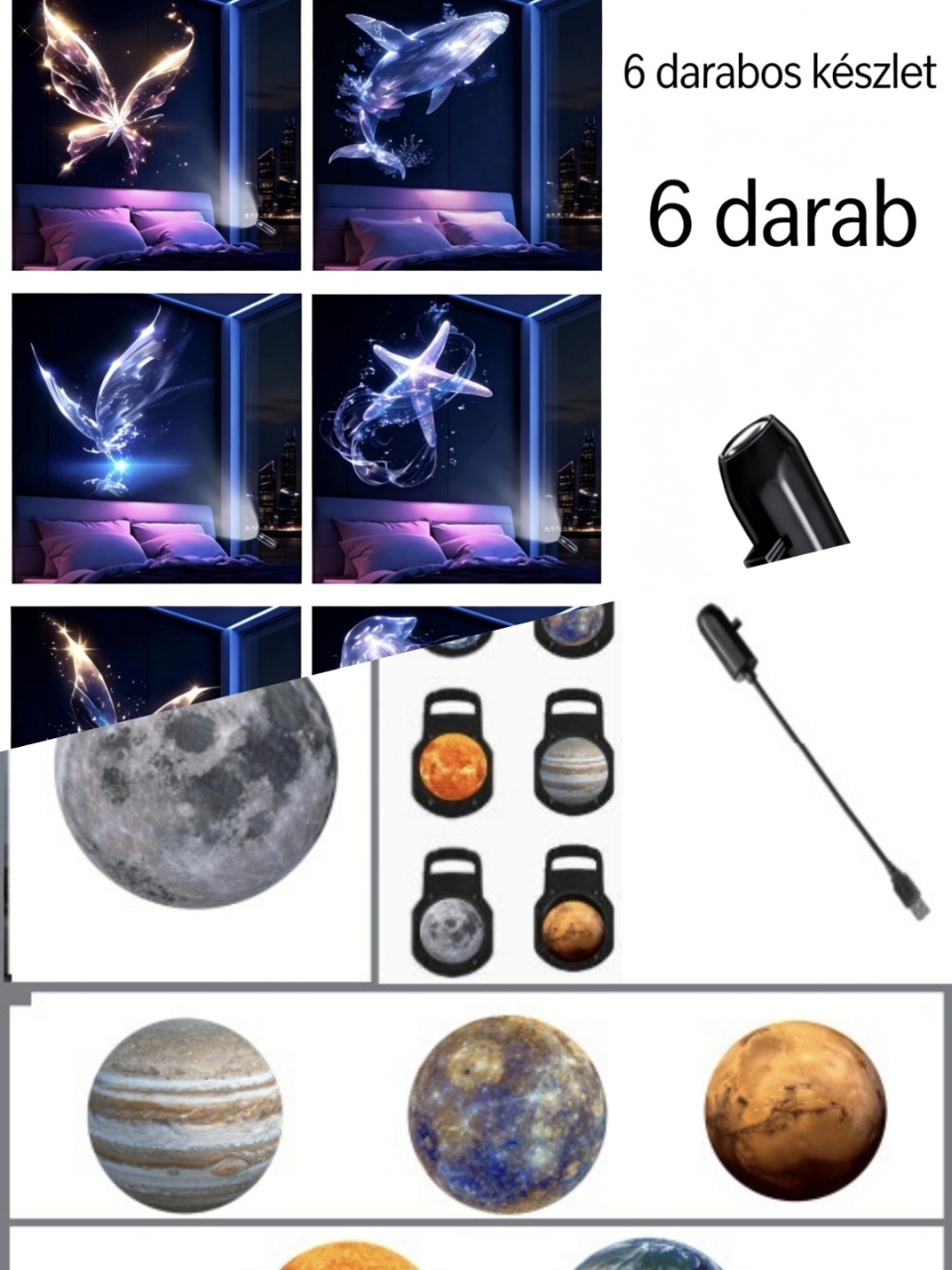 🥳🥳USB nočný projektor s galaxiou a mesiacom – zľava