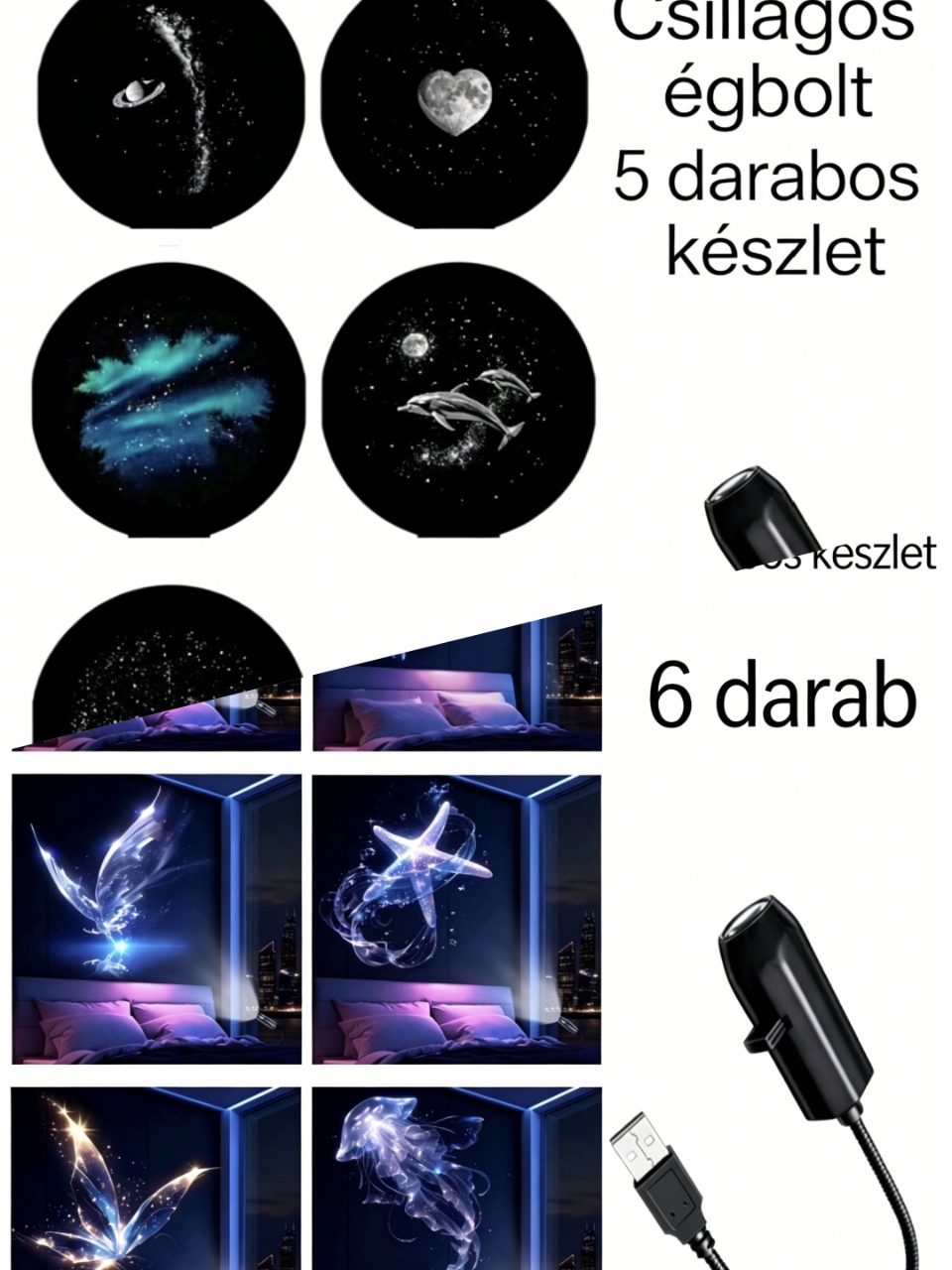 🥳🥳USB nočný projektor s galaxiou a mesiacom – zľava