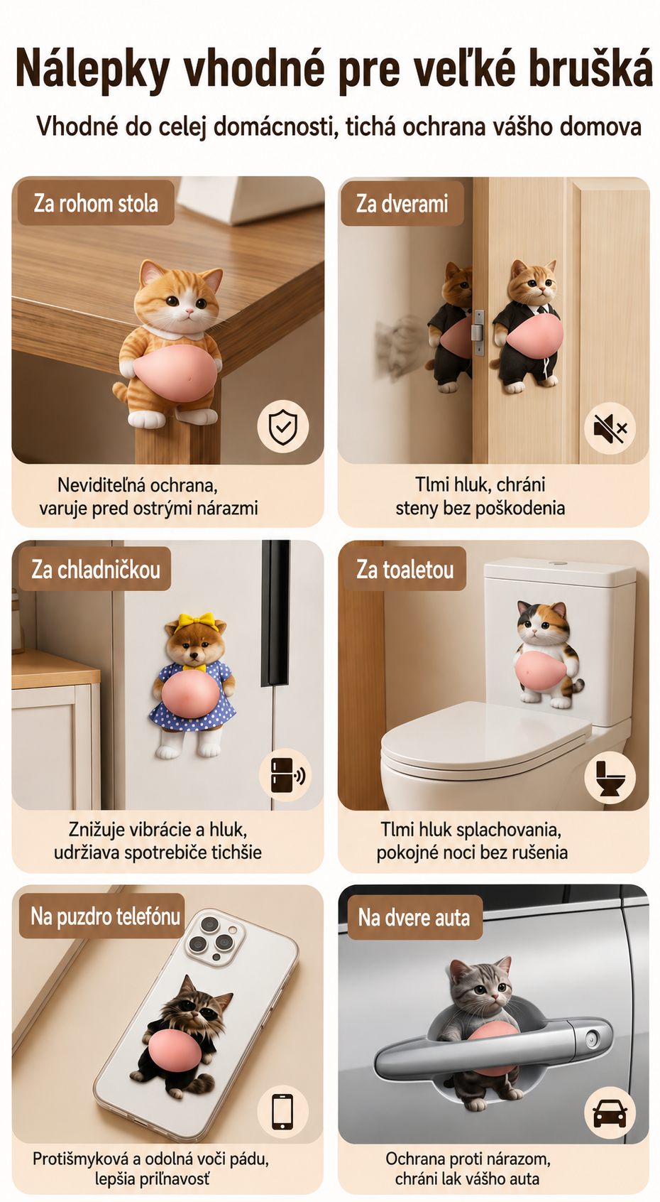 🐶 3D Shiba Inu Anti-Kolízna Podložka Multifunkčná: Nárazník, tlmič, zarážka + anti-stresová hračka!