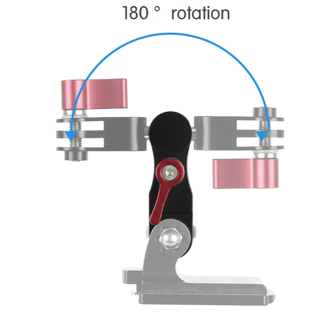 360-Degree Rotating Mount, Universal Adjustable Arm, Metal Action Camera Mount