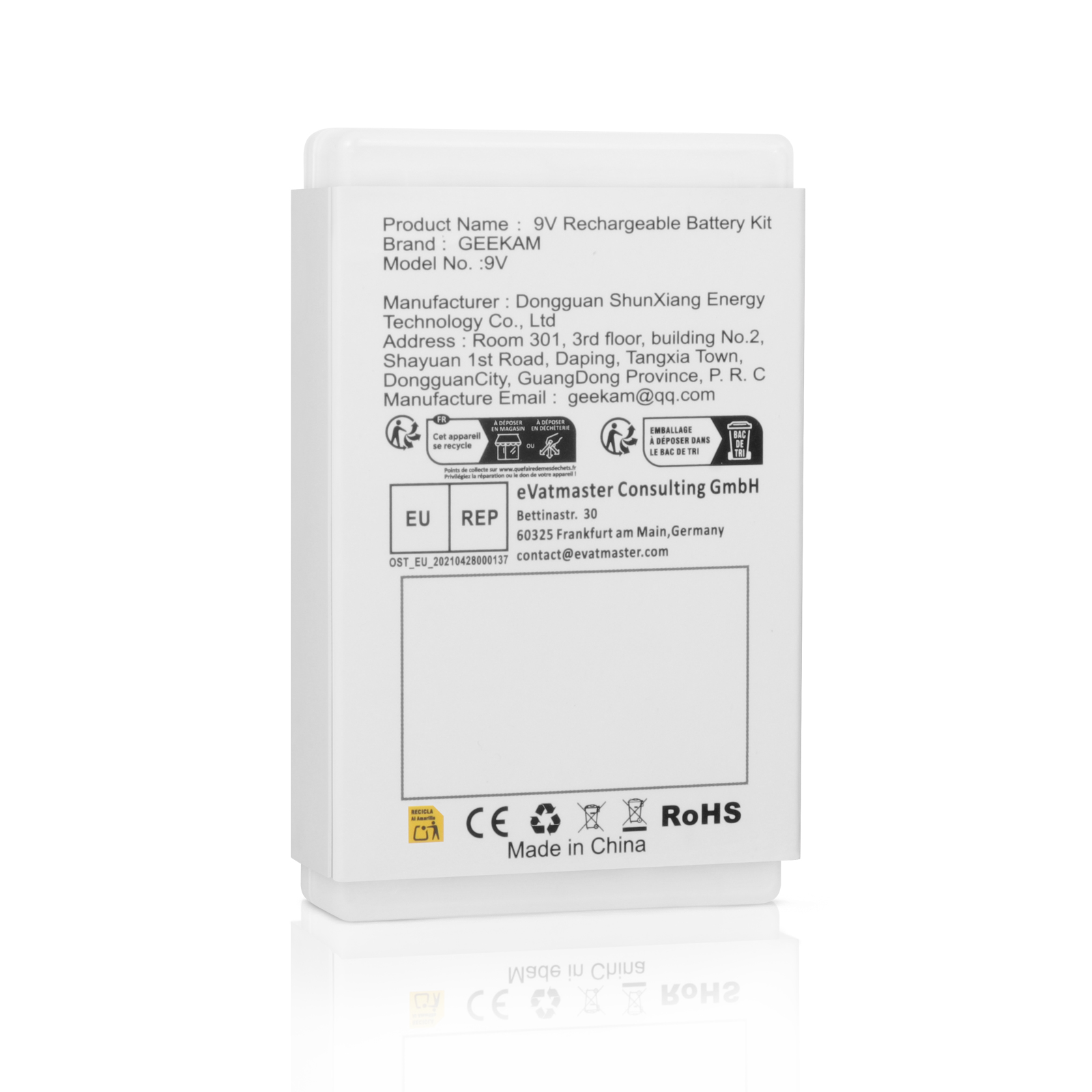 Rechargeable 9V Battery