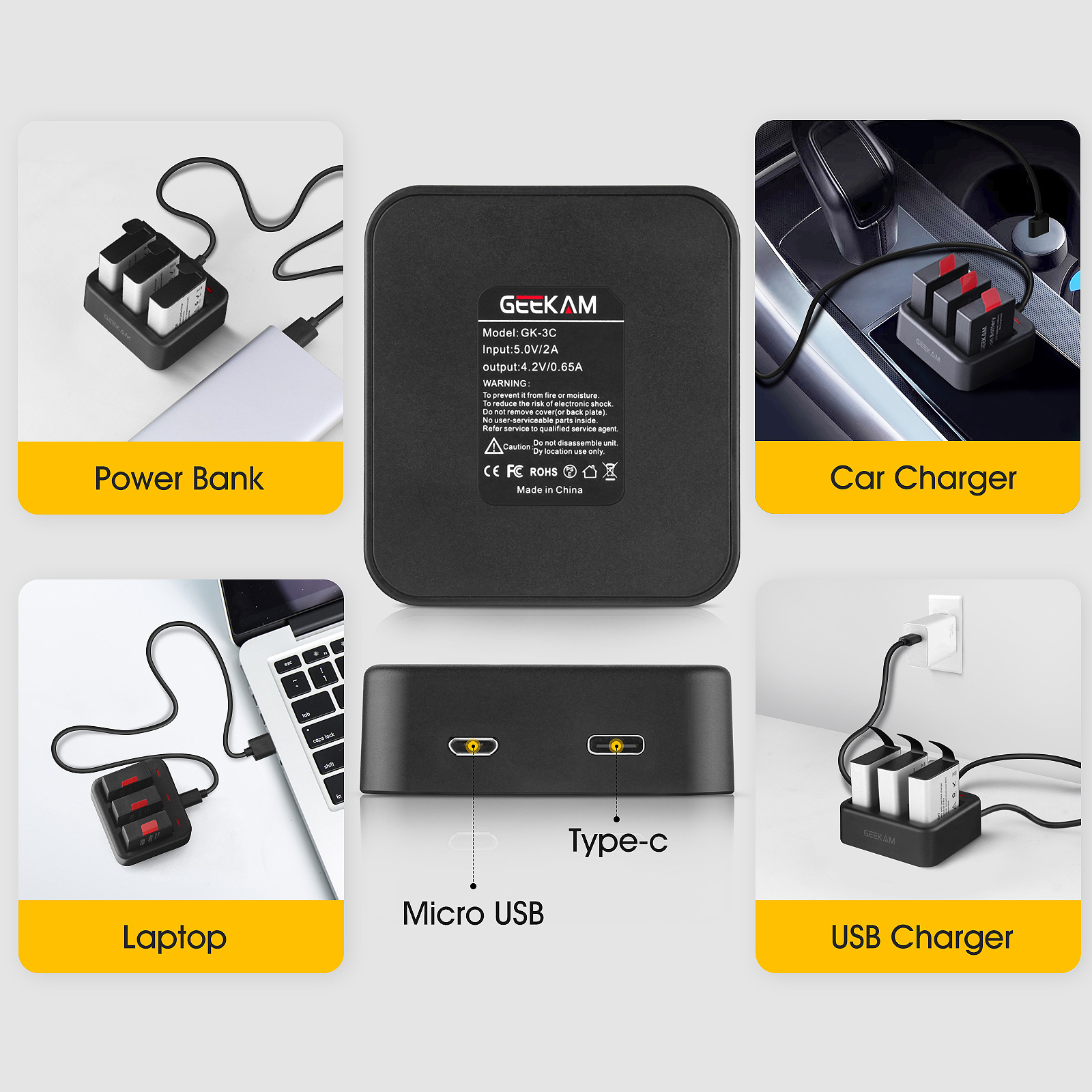 Action Camera Battery Charger